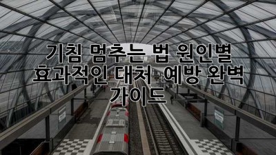기침 멈추는 법: 원인별 효과적인 대처 & 예방 완벽 가이드